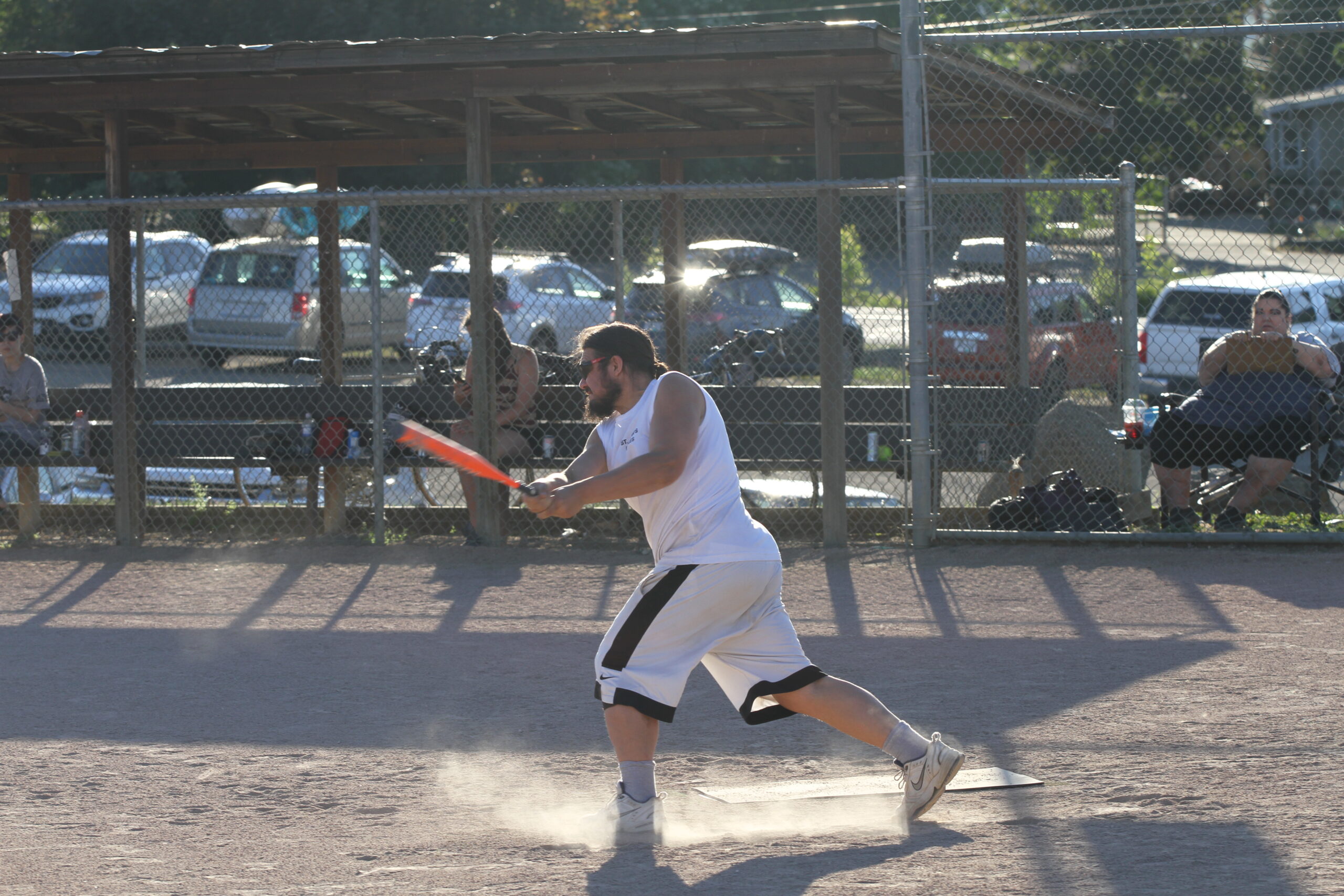 Coach Devin up to bat!
